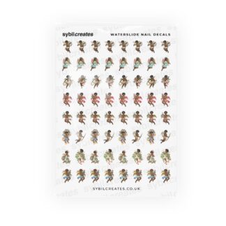Cherubs Waterslide Nail Decals – Clear Transparent A6 Sheet