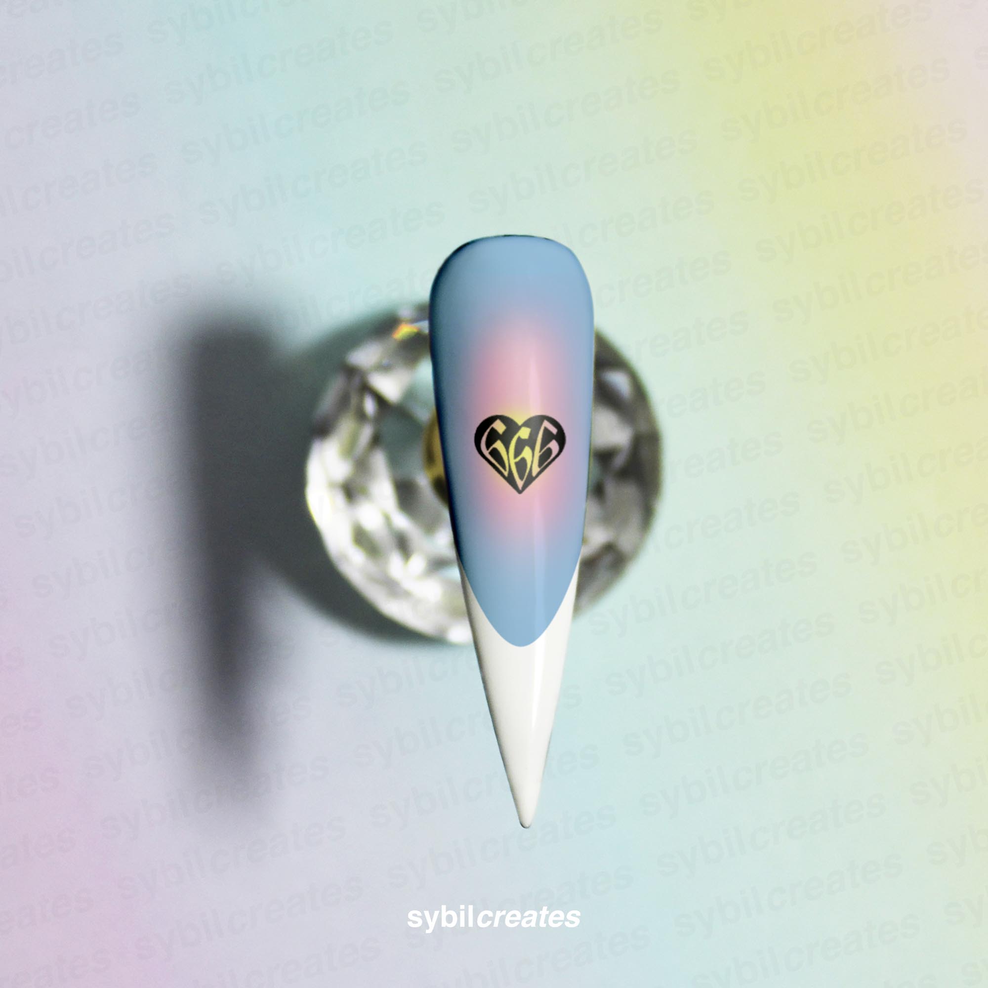 Black and Red Heart Angel Numbers Waterslide Nail Decals – Clear Transparent A7 Sheet - Image 2