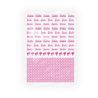 A image of SybilCreates Outlet Clear Transparent Barbie Logo Barbie Pattern Waterslide Nail Decals.