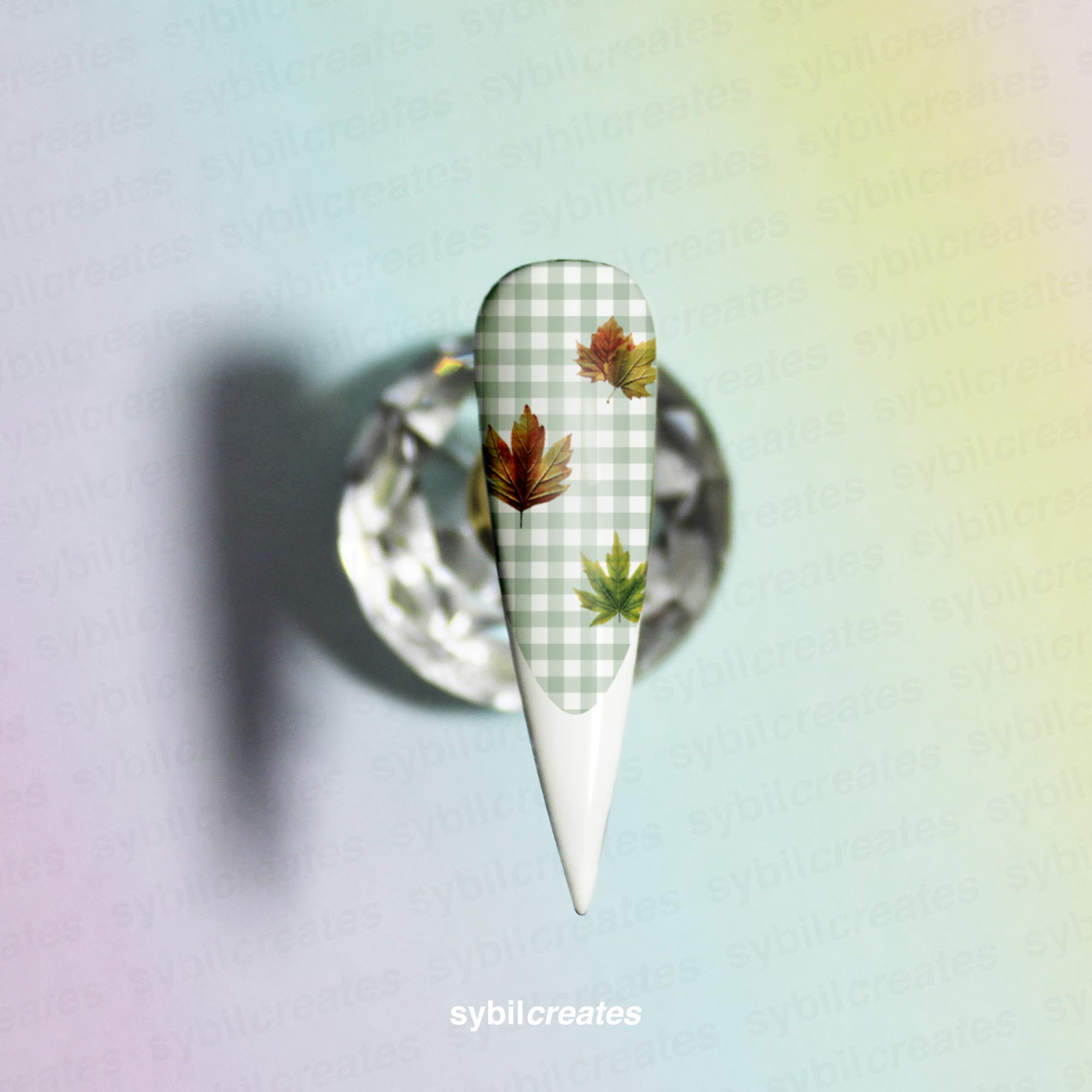 Autumn Leaves Waterslide Nail Decals – Clear Transparent A6 Sheet - Image 2