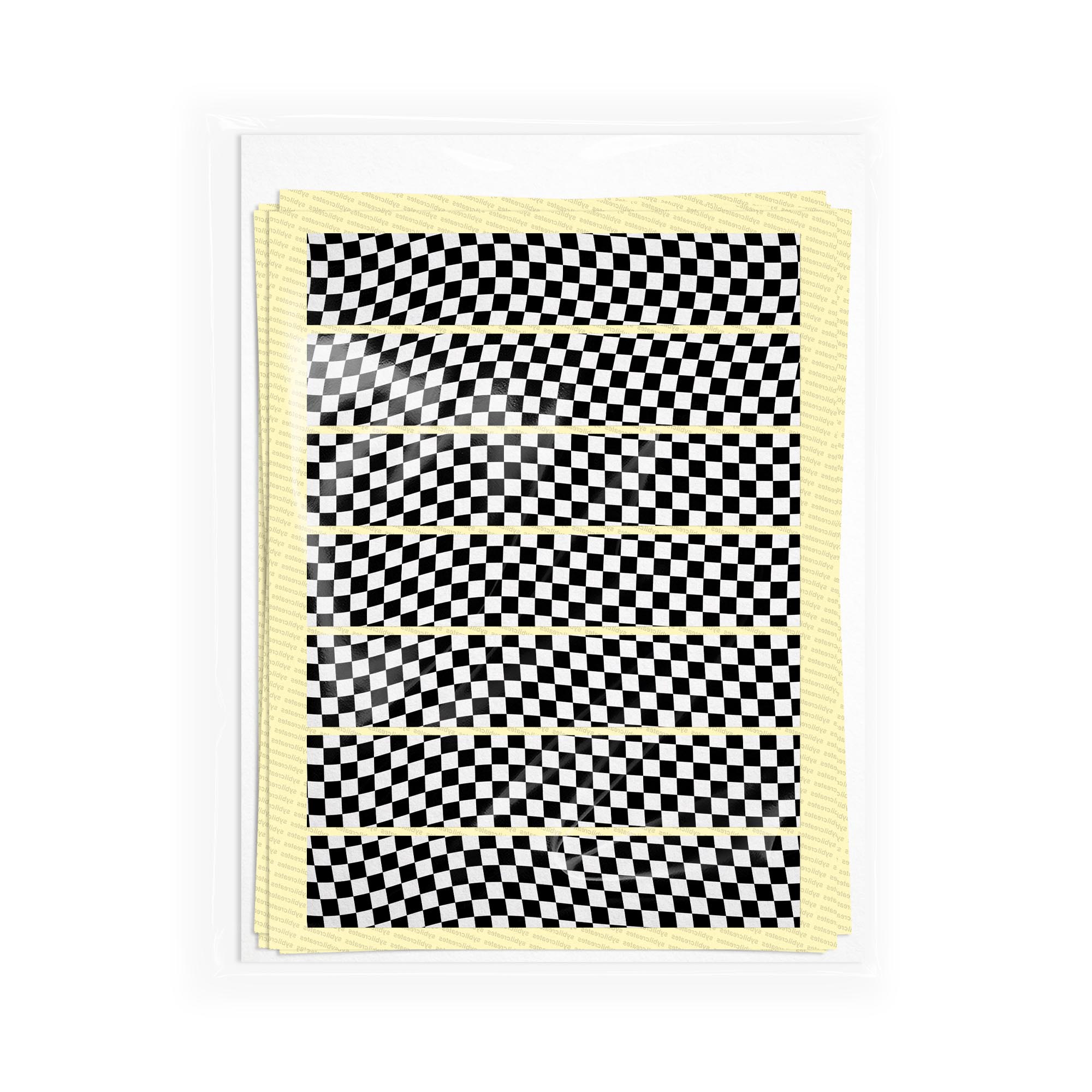 28 Black and White Wavy Checkerboard Washi Tape Stickers