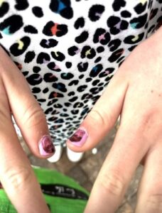A photo from a review of Taylor Swift Waterslide Nail Decals – Clear Transparent A7 Sheet.