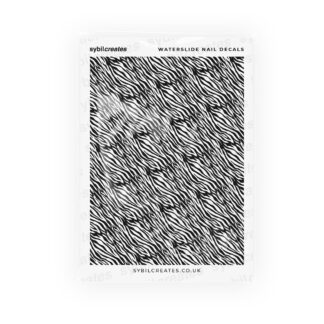 Black Tiger Print Waterslide Nail Decals – Clear Transparent A6 Sheet