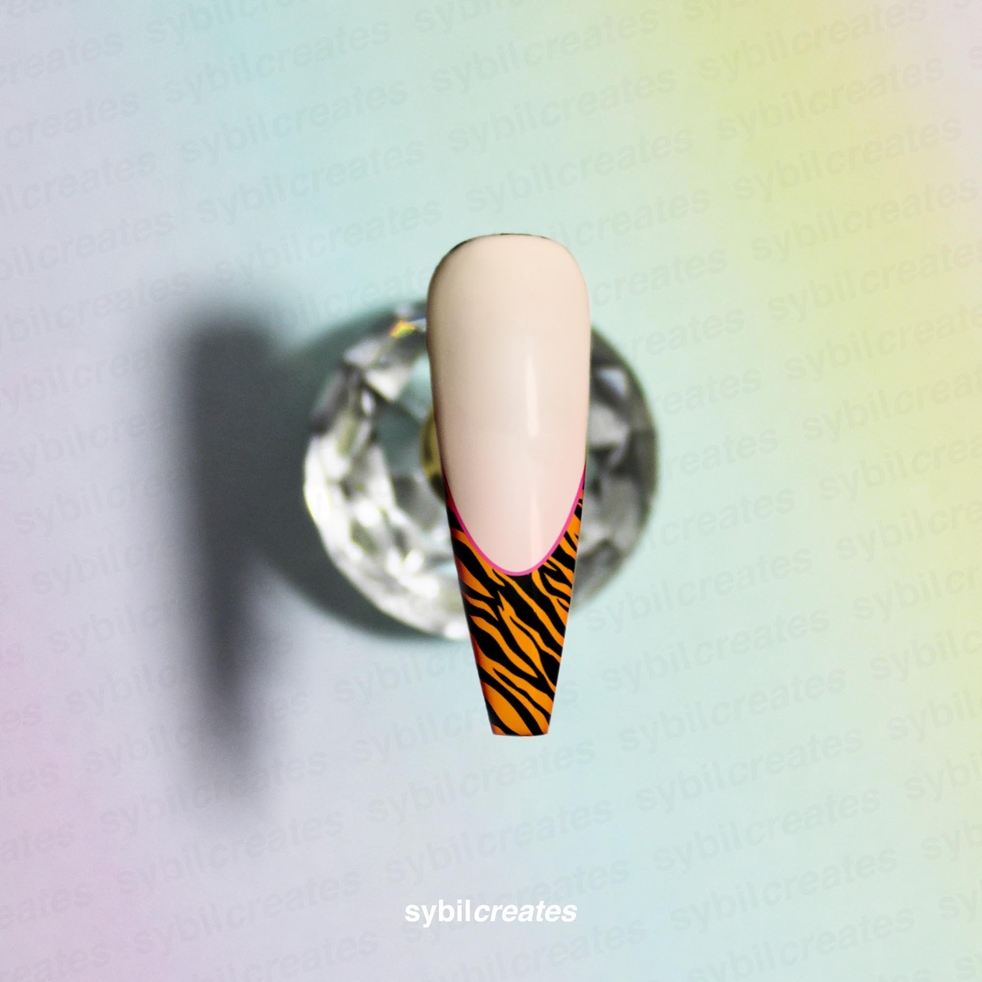 Black Tiger Print Waterslide Nail Decals – Clear Transparent A6 Sheet - Image 2
